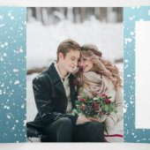 Carte De Fin D'année Trois Volets Photo moderne Joyeux hiver Mint Swashes (Intérieur au milieu)