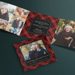 Carte De Fin D'année Trois Volets Photo Red Tartan Plaid<br><div class="desc">Envoyez vos salutations de vacances dans le style hivernal classique avec ces cartes de Noël triplées uniques avec des arrière - plans et accents de tartan rouge et noir festif. Personnalisez avec un total de 8 photos dans ce design élégant,  avec un message personnel à l'intérieur.</div>