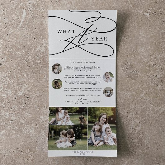 Carte De Fin D'année Trois Volets Romantique Quel An Noël Multiphoto