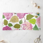 Carte De Fin D'année Trois Volets Rose 17 (Intérieur)