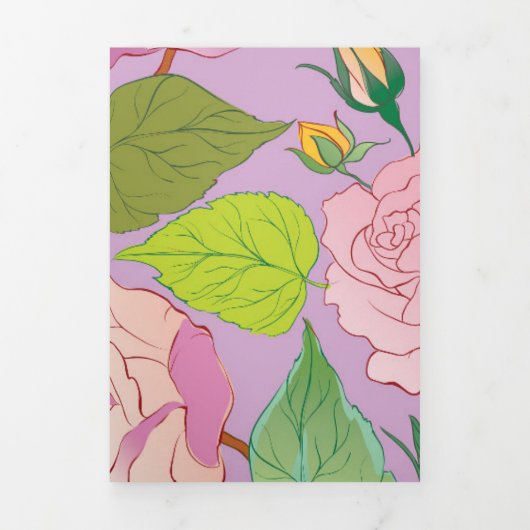 Carte De Fin D'année Trois Volets Rose 18 (Page de couverture)