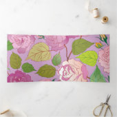 Carte De Fin D'année Trois Volets Rose 18 (Intérieur)