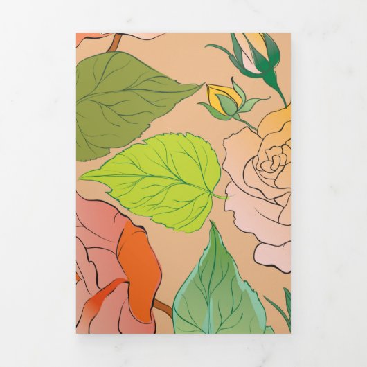 Carte De Fin D'année Trois Volets Rose 21 (Page de couverture)