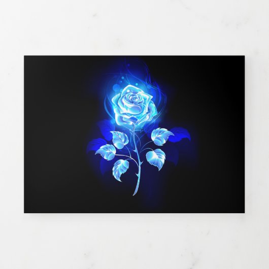 Carte De Fin D'année Trois Volets Rose bleu brûlant (Page de couverture)