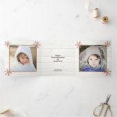 Carte De Fin D'année Trois Volets Rose Gold Snowflake Rustique Noël 4 Photo (Intérieur)