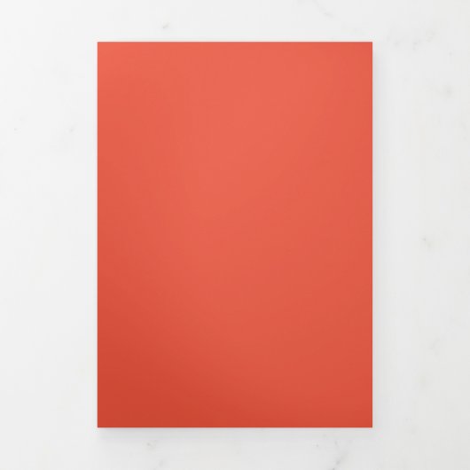 Carte De Fin D'année Trois Volets Rouge orange #EC553E, cuivre pâle (Page de couverture)