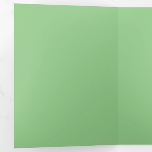 Carte De Fin D'année Trois Volets Sage #93CC8A, Argile Ash (Intérieur en premier)