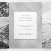 Carte De Fin D'année Trois Volets Silver de luxe avec lignes d'argent diagonales élé (Intérieur au milieu)