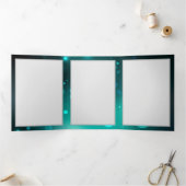 Carte De Fin D'année Trois Volets Skeleton Keys on Green Background (Intérieur)