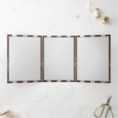 Carte De Fin D'année Trois Volets Steampunk Clock and Turquoise Roses on Striped (Intérieur)