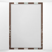 Carte De Fin D'année Trois Volets Steampunk Clock and Turquoise Roses on Striped (Intérieur au milieu)