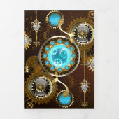 Carte De Fin D'année Trois Volets Steampunk Rusty Background (Page de couverture)