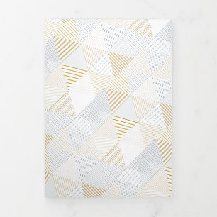 Carte De Fin D'année Trois Volets Triangles Motif 3