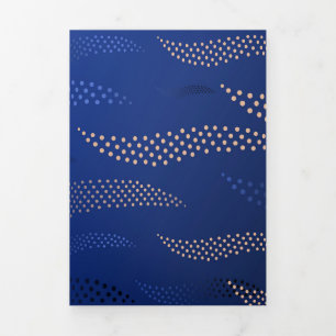 Carte De Fin D'année Trois Volets Vagues Tigre (motif stylisé) 2