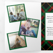 Carte De Fin D'année Trois Volets Vert moderne rouge plaqué huit photo (Intérieur en premier)