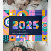 Carte De Fin D'année Trois Volets Vibrant 2025 Nouvel An (Intérieur au milieu)