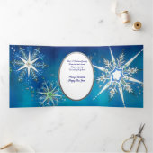 Carte De Fin D'année Trois Volets Vœux de flocon de neige du milieu du siècle modern (Intérieur)