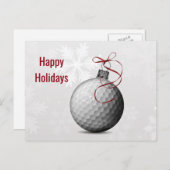 carte de fin de année d'ornement de boule de golf (Devant / Derrière)