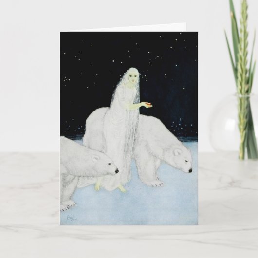 Carte de fin de année Edmund Dulac de Noël d'ours (Devant)