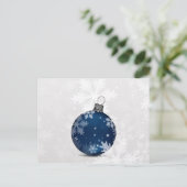 carte de fin de année ornement bleu marine argent (Debout devant)