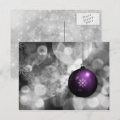 carte de fin de année ornemental violet argent fes (Devant / Derrière)