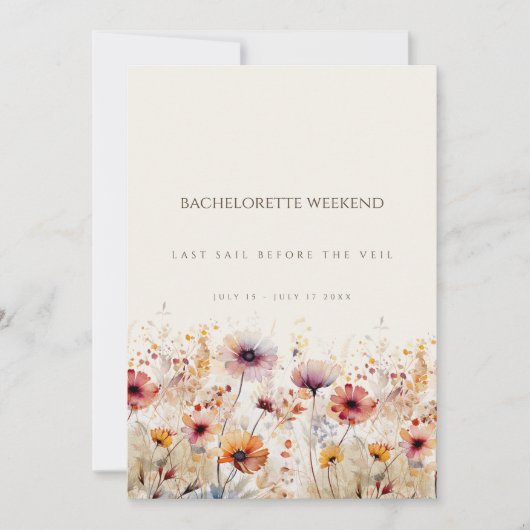 Carte de fin de semaine Boho Fleur sauvage simple (Devant)