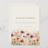 Carte de fin de semaine Boho Fleur sauvage simple (Devant / Derrière)