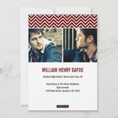 Carte de fin d'études à 3 photos Chevron moderne (Dos)