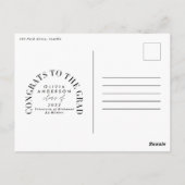 Carte de fin d'études à arc géométrique multi-phot (Dos)