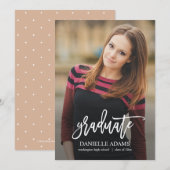 Carte de fin d'études à couleur modifiable White B (Devant / Derrière)