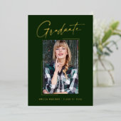 Carte de fin d'études à l'encre moderne minimalist (Debout devant)