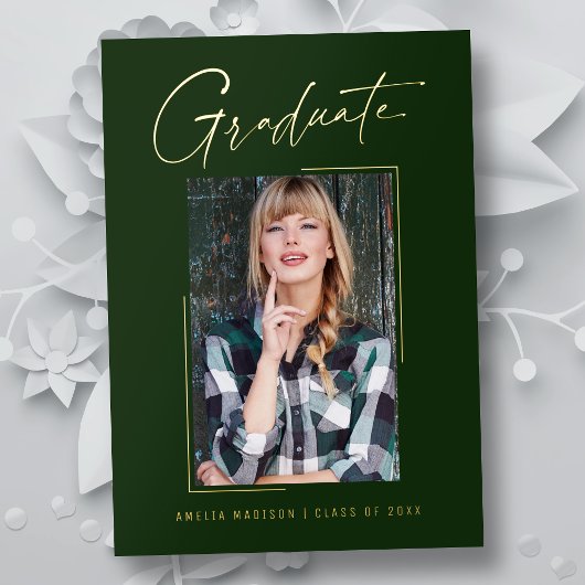 Carte de fin d'études à l'encre moderne minimalist