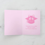 Carte de fin d'études à ruban gingham rose  (Intérieur)