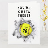 Carte de fin d'études de softball (Fleur jaune)