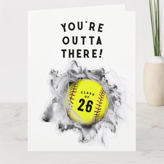 Carte de fin d'études de softball (Devant)
