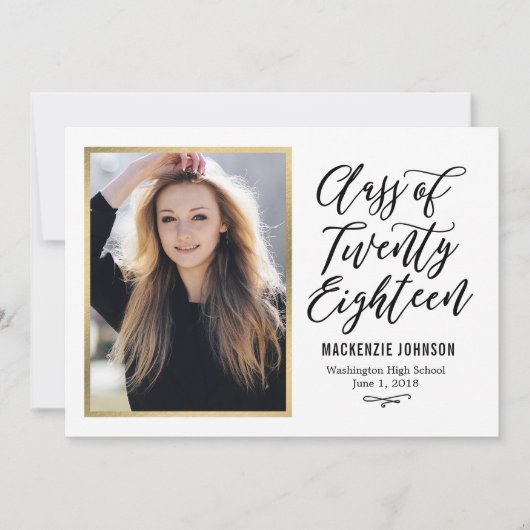 Carte de fin d'études EDITABLE COULEUR Classique (Devant)