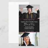 Carte de fin d'études en photo en damas noir (Devant / Derrière)