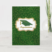 Carte de fin d'études Étoiles Vertes et Dorées (Devant)