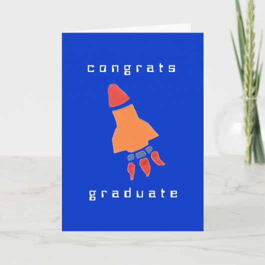 Carte de fin d'études Karate Kat fusée (Devant)