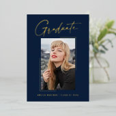 Carte de fin d'études minima moderne pour script d (Debout devant)