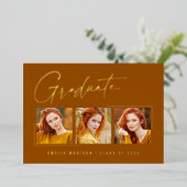 Carte de fin d'études minima moderne pour script d (Debout devant)