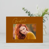 Carte de fin d'études minima moderne pour script d (Debout devant)