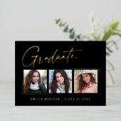 Carte de fin d'études minima moderne pour script d (Debout devant)