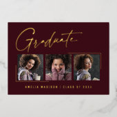 Carte de fin d'études minima moderne pour script d (Recto)