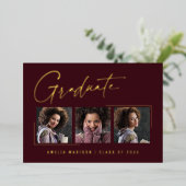 Carte de fin d'études minima moderne pour script d (Debout devant)