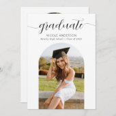 Carte de fin d'études Modern Script Graduate Arch  (Devant / Derrière)