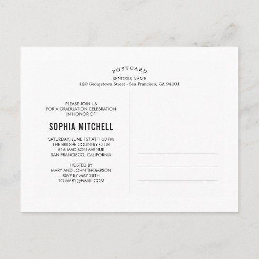 Carte de fin d'études modifiable RADIANT BRANCHES  (Dos)