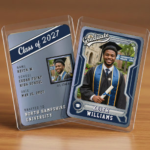 Carte de fin d'études Photo Bleu pour Sport