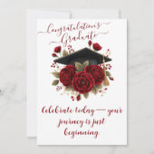 Carte de fin d'études Rose Rouge avec Message Impr (Devant)