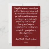 Carte de fin d'études Rose Rouge avec Message Impr (Dos)